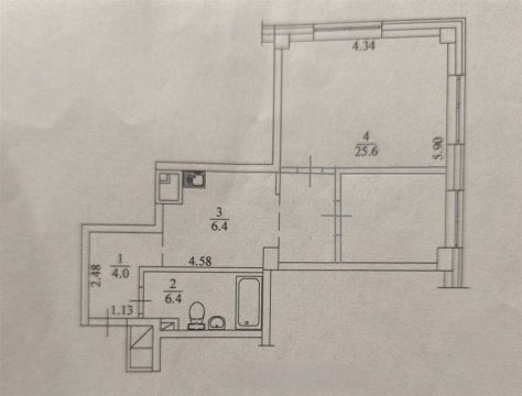 2-к квартира, 1/14 эт., 42м²